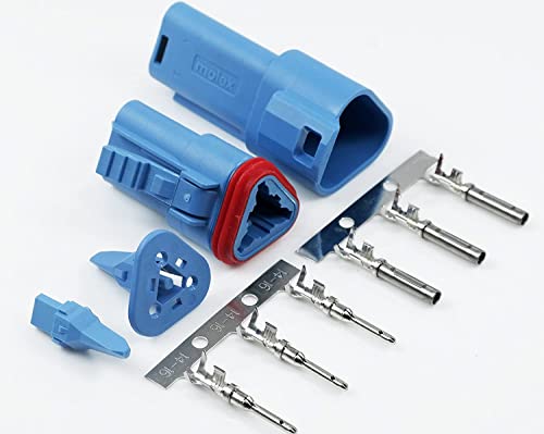Molex selado- Conector azul de 3 pinos com 14-18 AWG- ML-XT ™