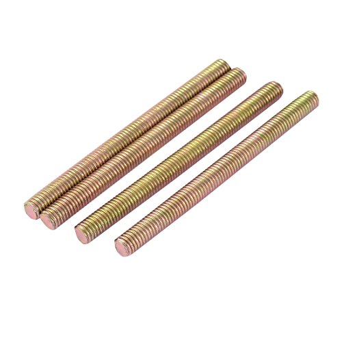 UXCELL A16022300UX0808 1,25 mm Pitch M8 x 100 mm Male Male Branc Stud Bronze Tone 4 PCs