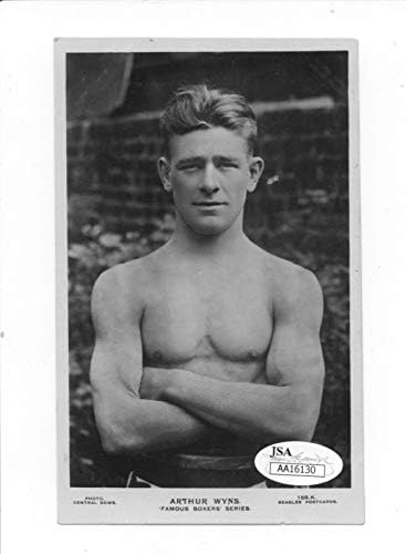 1920s beagles cartão postal Arthur Wyns Autograph JSA autêntico Vintage Boxing Auto - Corte de boxe Assinaturas