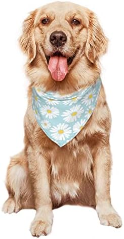 Daisy Print Dog Bandanas Lenografs Triângulo Bibs CAT Acessórios de lençóis ajustáveis ​​para cães de cachorrinho