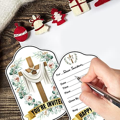 ZBBFSCSB 15 Pacote Celebração religiosa Formulário Encha convites com envelopes, convites de Páscoa, convida para o aniversário de