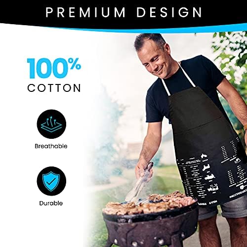 Apron Apron -Cotton Adult para homens e mulheres com medição de conversão - Luz e Soft - Engraçado - Útil - Tamanho Universal