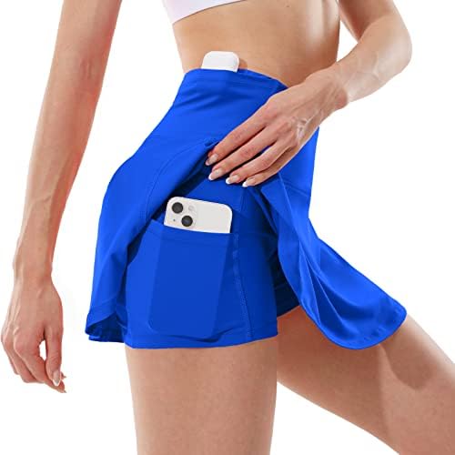 Husnainna High Waisted plissada saia de tênis para mulheres bermudas embutidas com 5 bolsos Saias de golfe Skorts Athletic Running