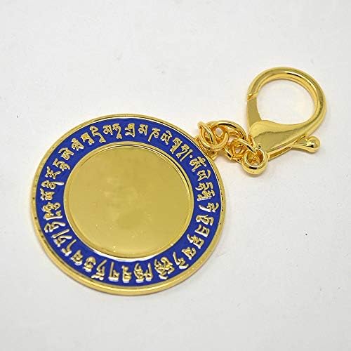 Fengshuisale Blue 28 Hums Protection Wheel Keychain com tibetano para boa saúde e proteção W4263