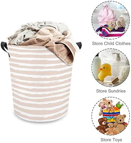 Lavanderia cesto de areia listras bronzeadas cesto de lavanderia com alças cesto de roupa suja de roupas para quarto, banheiro, livro