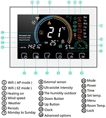 Yasez Smart Home Termostato Elétrico/Aquecimento de Água Aquecimento Home Controlador de Temperatura Trabalho