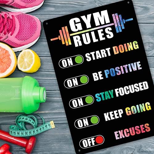 Gocolt Home Gym Regras Sinais de treino Citação motivacional Signo suspenso - Poster de exercício - Sinal de quarto