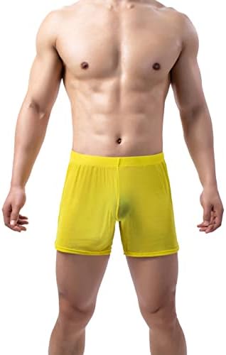 Cuecas boxer para homens de algodão de cintura alta com bolsas com calússuras sem costura de troncos suaves e confortáveis ​​boxeadores