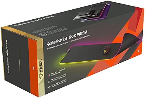 Steelseries qck prism ploth xl games mouse blide, 2 zonas, iluminação RGB, 3,5 x 11,8 x 0,1 polegadas, preto