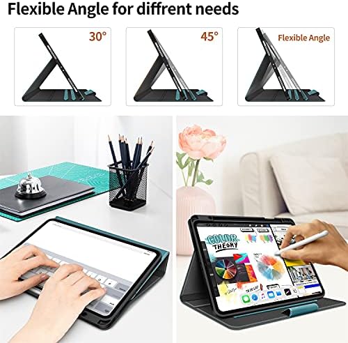 Bukoor iPad Pro 12,9 polegadas 2022/2021/2020/2018 Geração de caixas com o suporte para lápis Apple PU Leather Folio Smart Stand