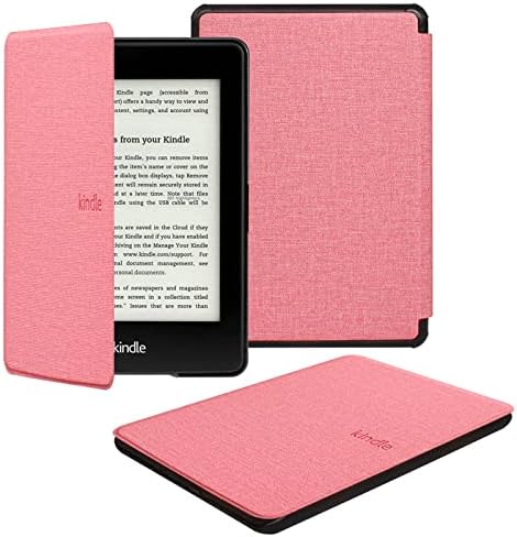 JunShz Kindle Paperwhite Taber Tampa Tampa de tecido com despertar/sono automático e à prova de água, vermelho