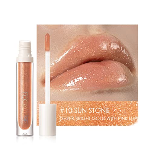 Focalle Plumpmax High Shine & Shimmer Lip Gloss 16 Cores Extrato de Mint e Vitamina E Lip Care Makeup brilhante