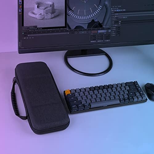 Geekria Shield 65% Caixa de teclado compacto, bolsa de transporte de viagem dura para 68 chaves teclado portátil para jogos mecânicos,