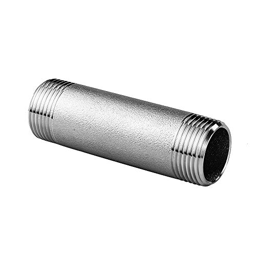 Avanty Aço inoxidável 304 Ajuste de tubo forjado mamilo longo 1/4 NPT Male x 1/4 NPT Male 4 Comprimento 1000psi