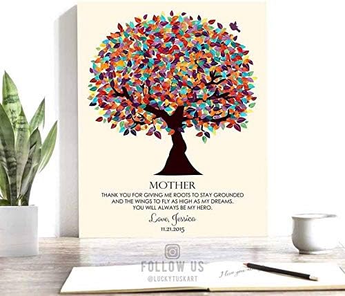 8x10 Metal Art Print - Presente para as raízes da mãe asas aterradas voam presente personalizado para mamãe para o dia das mães ou