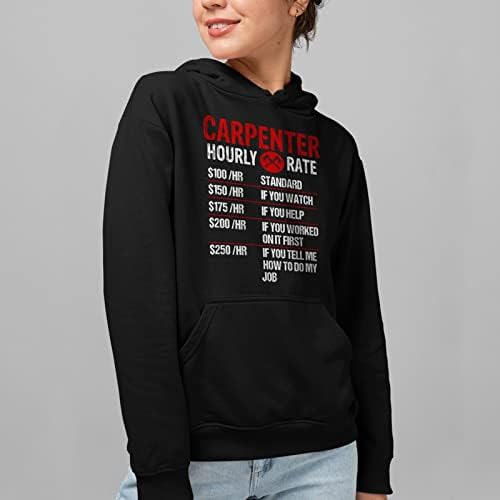 Camisas de amor louco carpinteiro unissex Sweatshirt Gifts for Friends, Capuz de roupas de carpinteiro engraçado