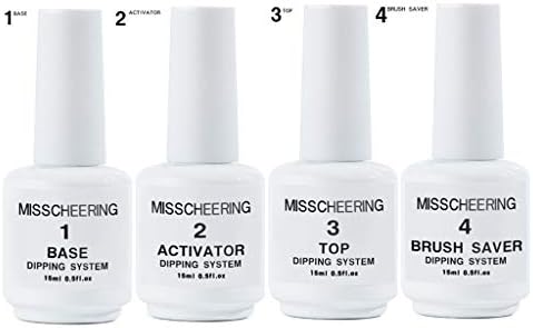 Sistema de imersão de acrílico de 60 ml conjunto nude claro com base, ativador, superior, miçangas para unhas