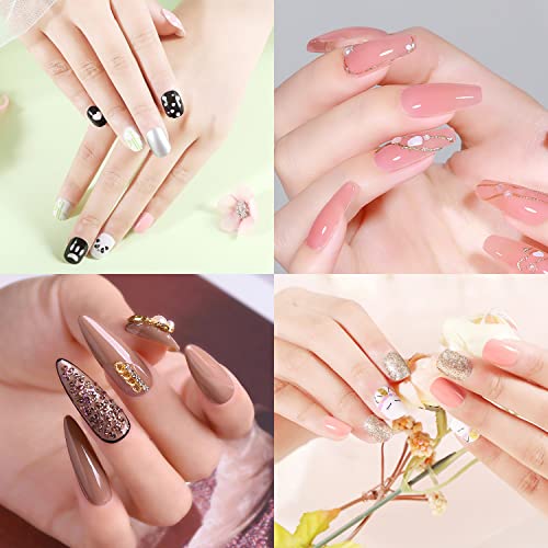 Nails falsos Kit de unhas de acrílico curto: dicas de unhas claras para mulheres Pressione a ponta francesa DIY