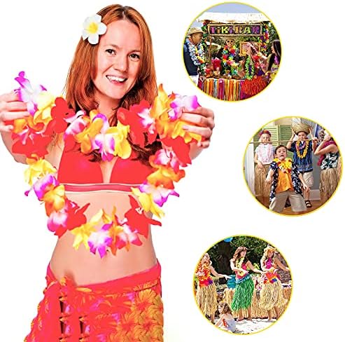 Partywoo Hawaiian Leis, 10 PCs Flower Leis, Decorações de festas de aniversário de luau, decorações de festas de festa,