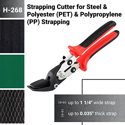 Embalagem IDL H-268 Cutter Strapping para faixas de aço e poliéster e polipropileno de 3/8 a 1 1/4 de largura e até 0,035