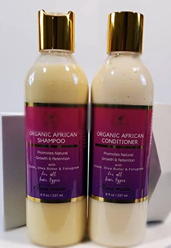 Shampoo e condicionador de crescimento de cabelo africano com feno -grego, aloe vera e moringa - cuidados com o cabelo naturais e