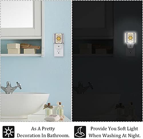2 Pack Plug-in Nightlight LED Night Light Esoteric Cards com sensor de entardecer para o amanhecer para o quarto de crianças