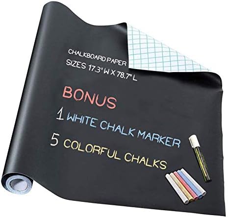 Papel para quadro -negro - papel de vinil do quadro -negro adesivo de parede de avisos removíveis, livre: 1 caneta de