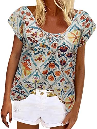 Tops fofos para mulheres moda de moda de impressão redonda pescoço de manga curta camiseta casual camisetas femininas