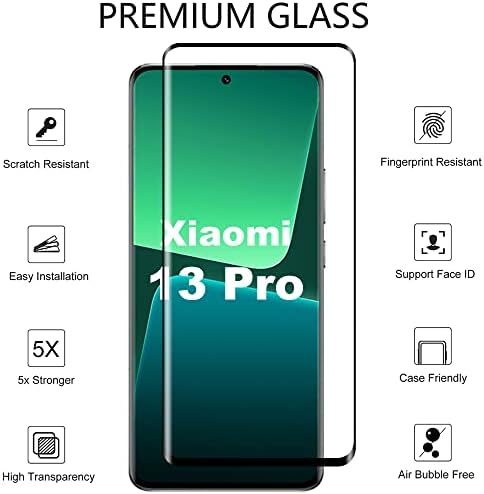 Suttkue para Xiaomi 13 Pro 5g Protetor de tela Vidro temperado Flim com Xiaomi 13 Pro Case, 9H Dinuidade, anti-arranha, amigável