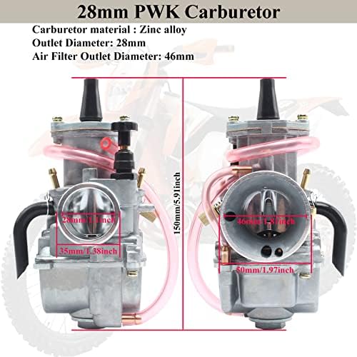 Carburador PowerMotor PWK, carboidratos de motocicleta universal de 28 mm para bicicleta suja de 75cc a 150cc UTV ATV