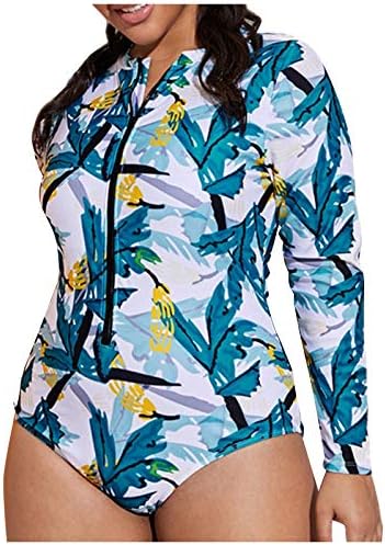 Mulheres de maiô de uma peça Sexy Zipper Rash Guard de barriga Controle de maiô Floral Monokini Monokini Swimsuits para mulheres