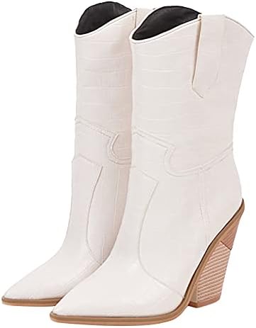 Cowgirl Boots Women Western Boots com guias pull-up fadies cowboy moda de tornozelo