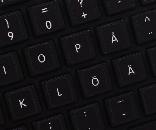 Mac rótulos de teclado sueco em fundo preto