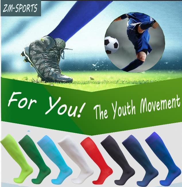 Lingtu Unisex Athletic Knee Alta Compressão respirável Tubo sólido Soccer Sport Sports 3/12 Pares para jovens adultos