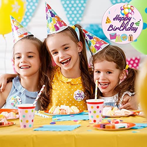 48 peças Feliz aniversário Pino para crianças Botões de aniversário coloridos Pin meninos e meninas adolescentes adultos de