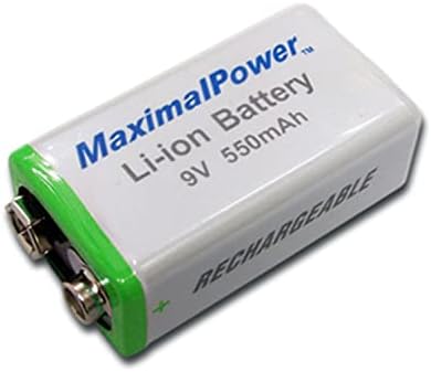 MaximalPower 4 peças de 9V 550mAh Li-Ion Ion Capacidade Bateria recarregável