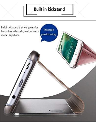 Lemaxelers Compatível com Galaxy S22 Ultra Case Design Slim Mirror Design Vista clara Flip Bookstyle Ultra Slim Protecter Shell com