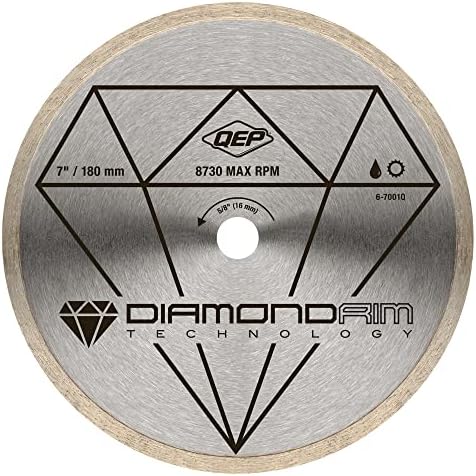 QEP 6-7003Q 7 polegadas Diâmetro Rim contínuo Premium Diamond Blade para porcelana de corte úmido e azulejo de cerâmica,