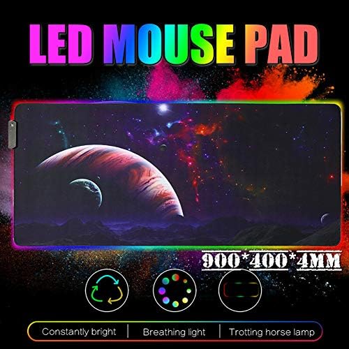 Fansipro de grandes dimensões RGB colorido LED LED Teclado Mat Gaming Mouse Pad para laptop para PC, 250 * 350 * 3, roxo