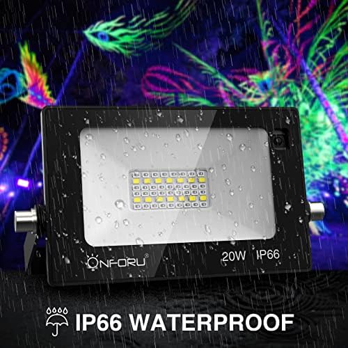 Luz preta LED de 4 pacote de 4 pacote com 6500k luz do dia e 4 pacote de luz preta de 27w LED com plugue e interruptor, IP66 IP66 Imper