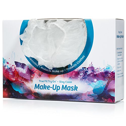 True Fit Try on Makeup Mask - Máscara cosmética descartável - protege o rosto e o cabelo - 25 peças por caixa