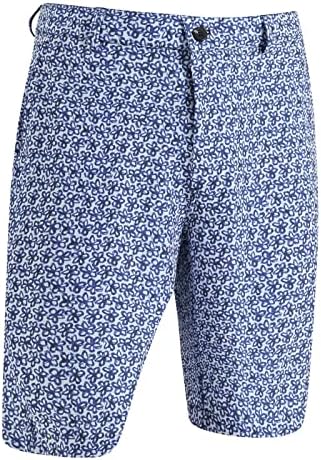 M Maelreg shorts de golfe masculinos imprimem rápido seco 10 '' cintura esticada da frente plana flexível flexível