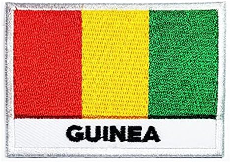 Kleenplus 3pcs. 1,7x2,6 polegada. Patch de bandeira da Guiné Country nacional bandeira nacional bordada Apliques de apliques