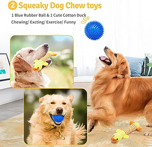 Toys de cães durões de luxo Zeaxuie para mastigadores agressivos -12 Brinquedos de cachorro valiosos para pequenas raças e raças grandes