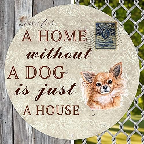 Uma casa sem cachorro é apenas uma casa engraçada com lata de lata de metal de cachorro placa de placa de metal com citação sarcástica