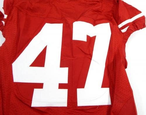 SAN FRANCISCO 49ers 47 Jogo emitido Red Jersey 40 DP35613 - Jerseys usados ​​na NFL não assinada