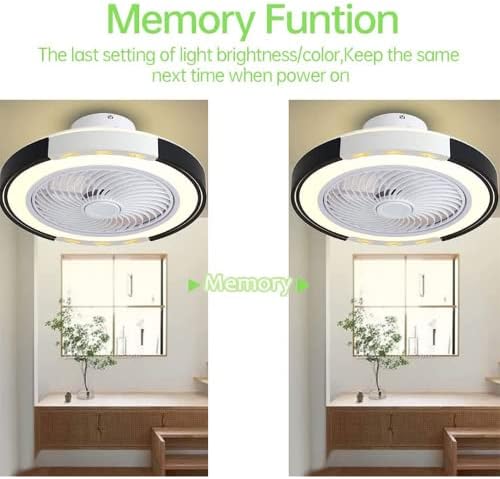 Ventilador de teto de Wylolik 20 '' com luz LED de 72w LED moderno LED Remote Remote