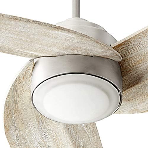 Quorum International Trinity 1 -LT LED teto ventilador - níquel de cetim - 41523-65