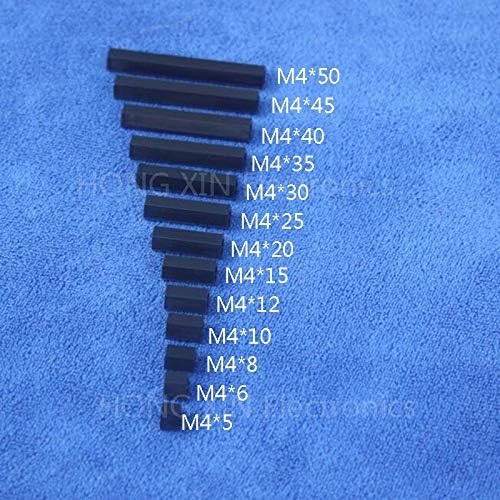 Parafuso m46 preto 1pcs nylon staneoff spacer padrão m4 plástico feminino-feminino de 6 mm de reparo de reparo acessório