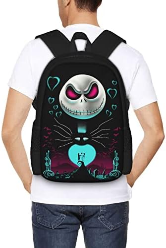 Halloween Men Jack Backpack, 3D Impresso de grande capacidade Laptop Backpack Travel Bag Casual Jackbag3-One Tamanho